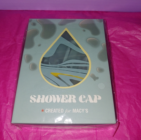 $5 Macy's Blue Shower Cap w Gold Accents - Picture 1 of 2
